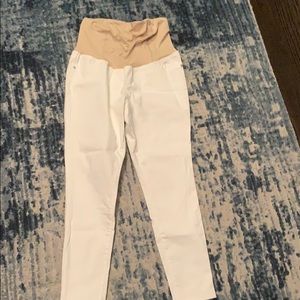 Ingrid & Isabel white maternity jeans.